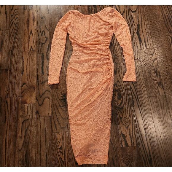 Dress the Population Lace Long Sleeve Dress in Peach Size S NWT - Picture 1 of 7